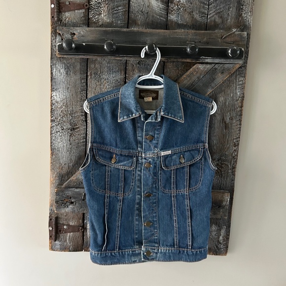 Men's Vintage Bootlegger R.W. Brody Dark Wash Denim Jean Vest - Picture 1 of 4